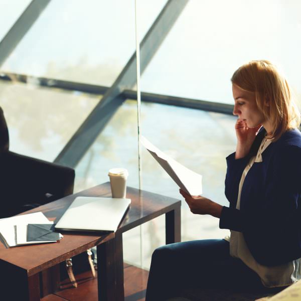 Person studying document