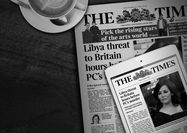 Front Cover of the Times