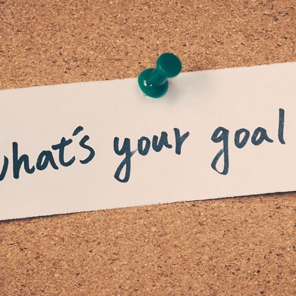 What's your goal? - reminder pinned to cork board